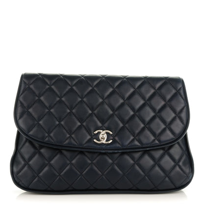 Chanel Lambskin Quilted Large Pagode Piping Flap Dark Navy Blue 1 of 7