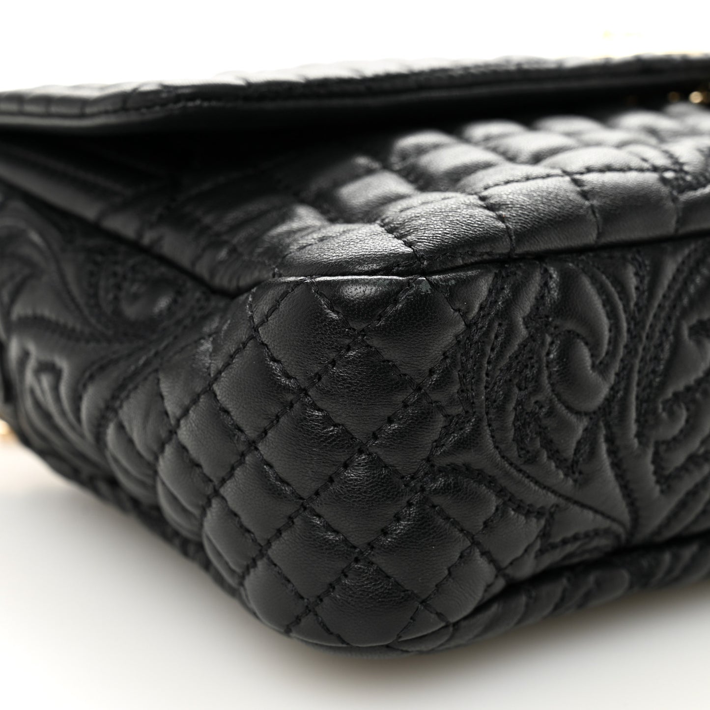 Nappa Barocco Quilted Calliope Vanitas Shoulder Bag Black