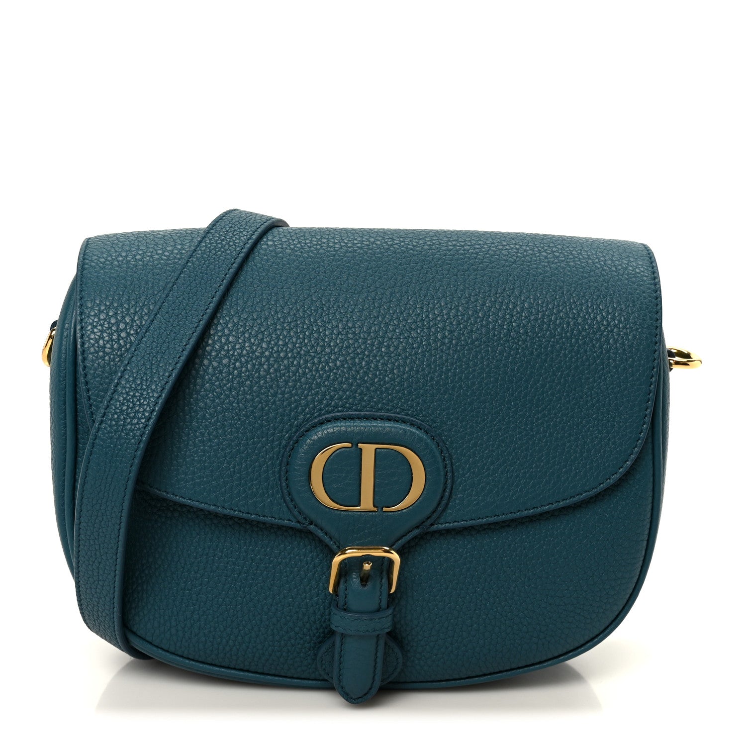 Christian Dior Grained Calfskin Medium Bobby Flap Steel Blue 1 of 10