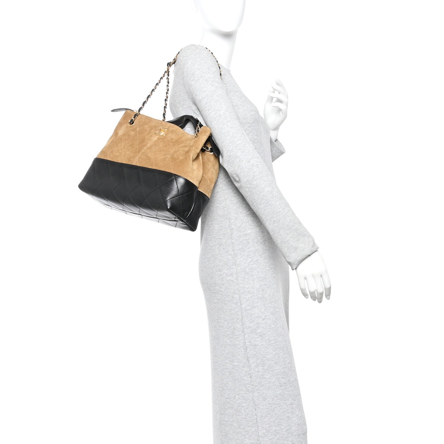 Chanel Suede Calfskin Shiny Lambskin Quilted Small Coco Base