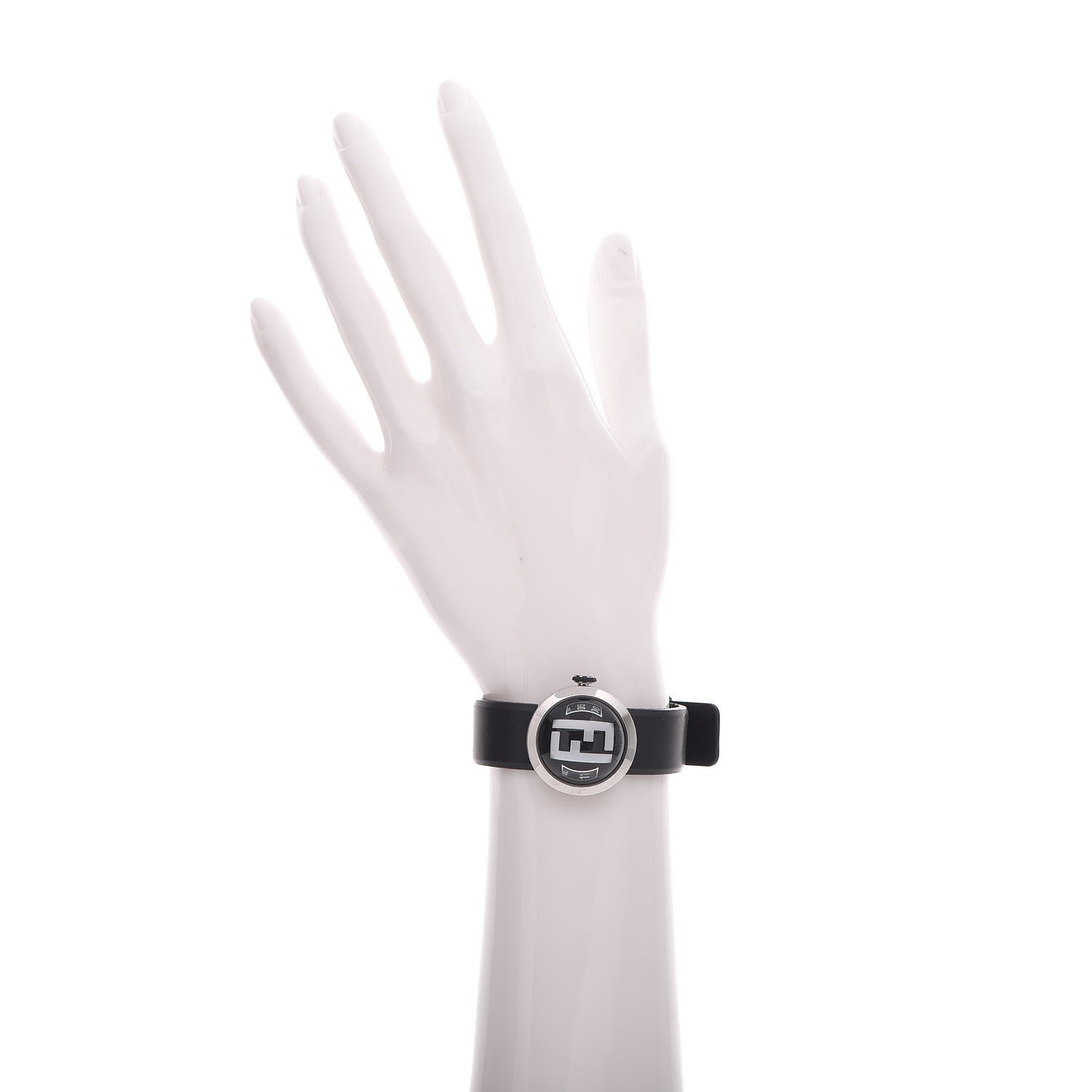 Fendi Stainless Steel Rubber 27mm Bussola Bubble Quartz Watch Black 2 of 12