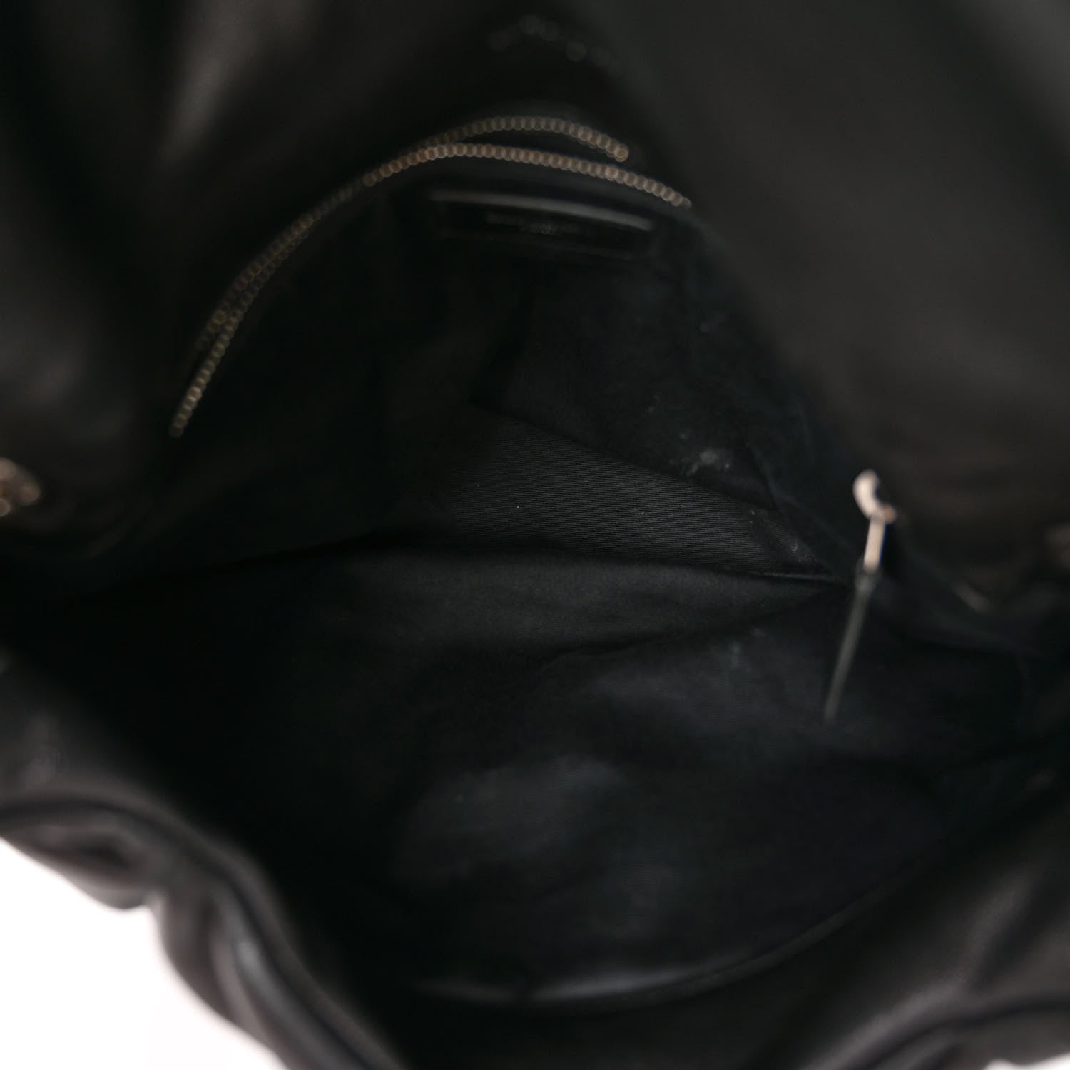 Saint Laurent Lambskin Quilted Medium Loulou Puffer Monogram Chain Satchel Black 5 of 10