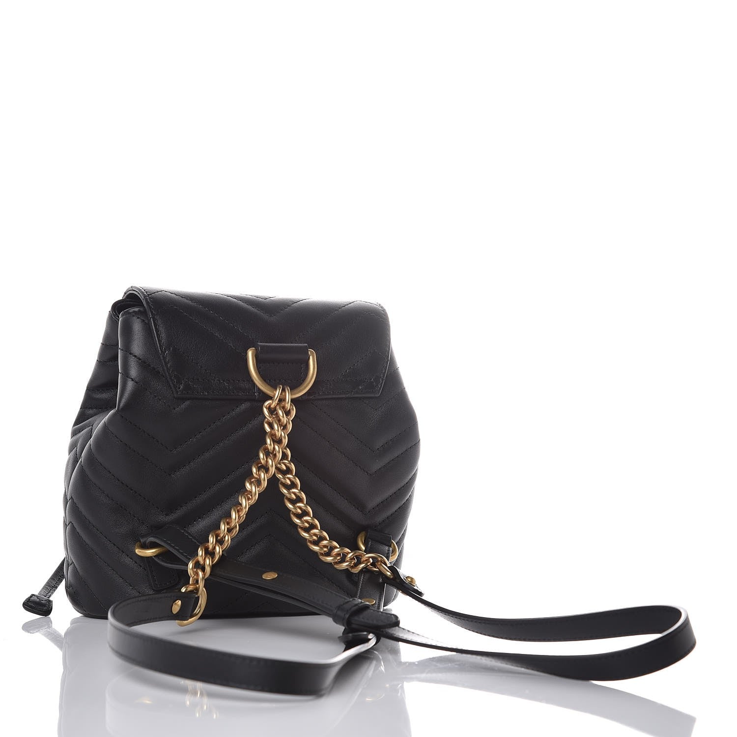 Gucci Calfskin Matelasse GG Marmont Flap Backpack Black 4 of 7