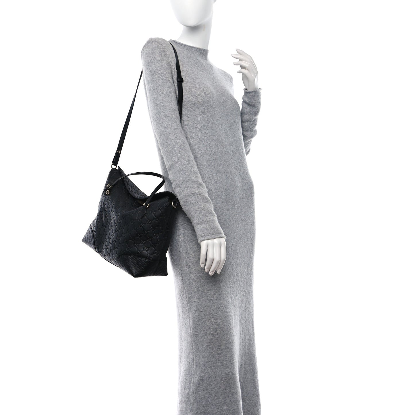 Guccissima Medium Bree Foldover Tote Black