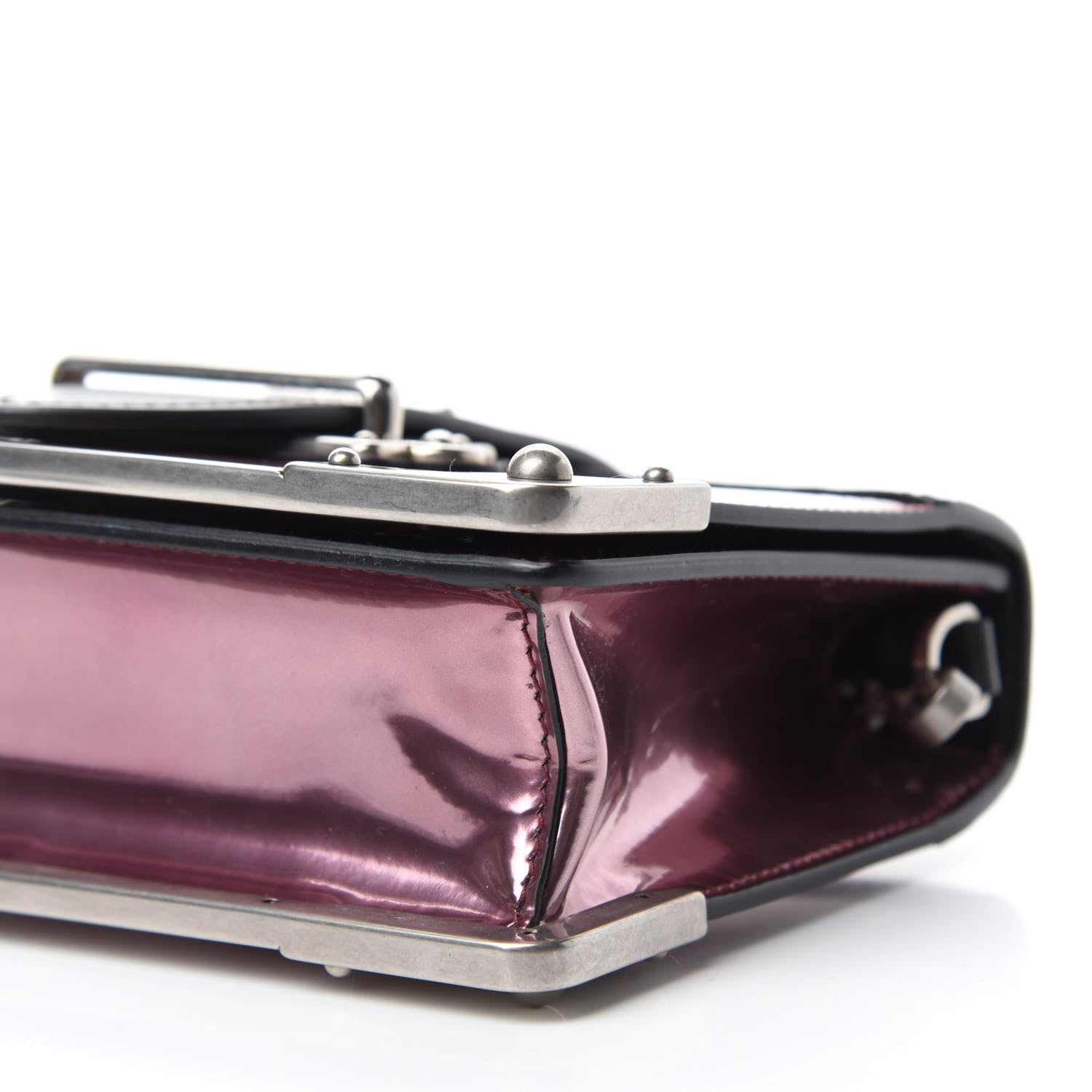 Prada Metallic Vitello Saffiano Cahier Bag Ibisco Black 7 of 11