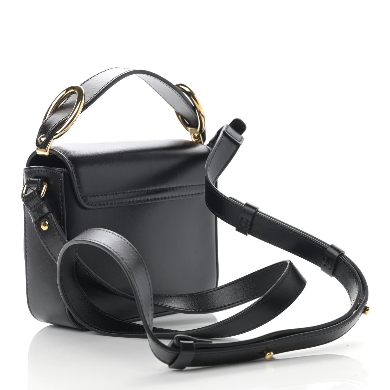 Chloe Shiny Calfskin Suede Mini C Double Carry Black 3 of 14
