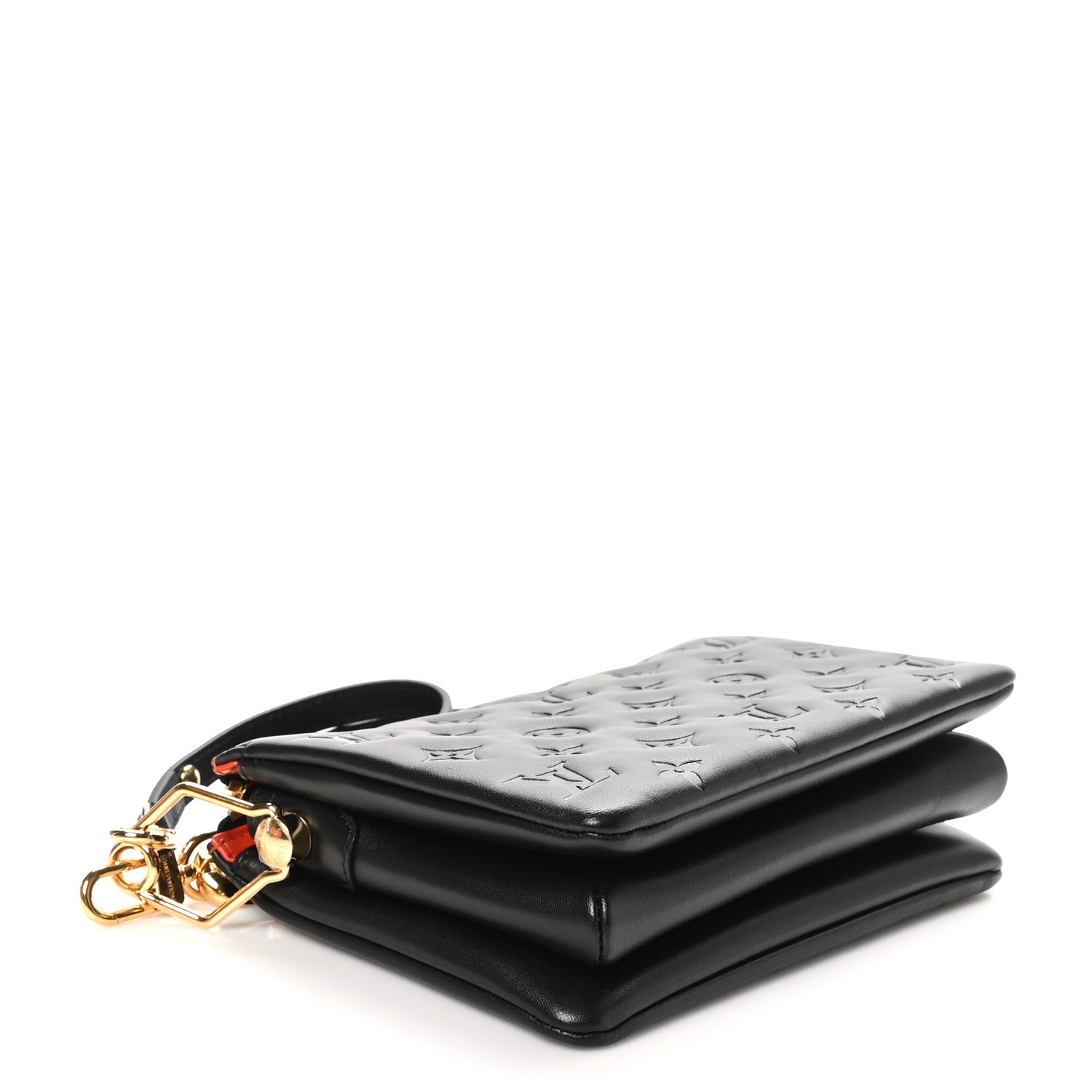 Louis Vuitton Lambskin Embossed Monogram Coussin BB Black 4 of 11