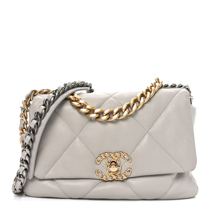 Chanel Lambskin Quilted Medium Chanel 19 Flap Grey 1 of 11
