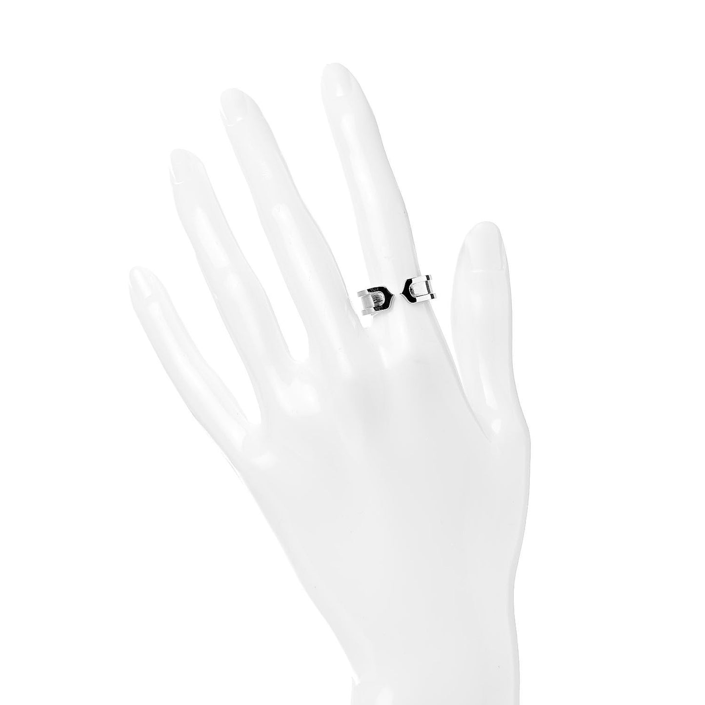 18K White Gold 6.5mm C De Ring 52 6