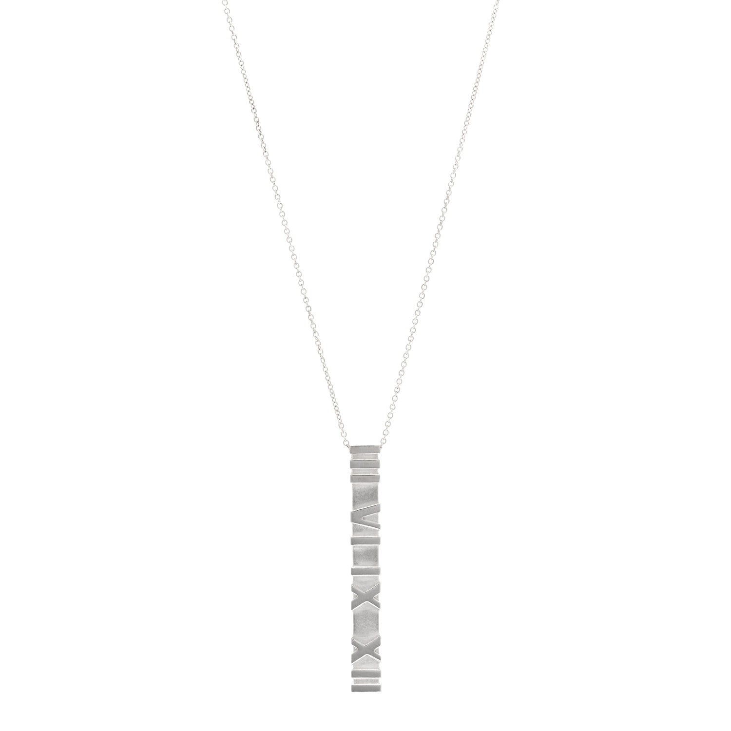 Tiffany Sterling Silver Atlas Bar Pendant Necklace 1 of 4