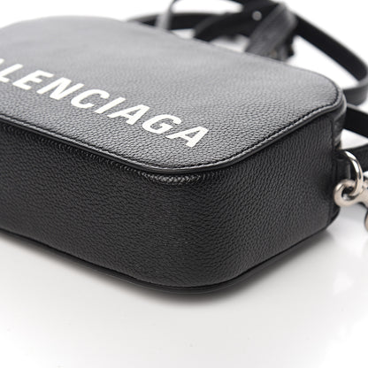 Balenciaga Grained Calfskin Logo XS Ville Top Handle Camera Bag Black White 8 of 8