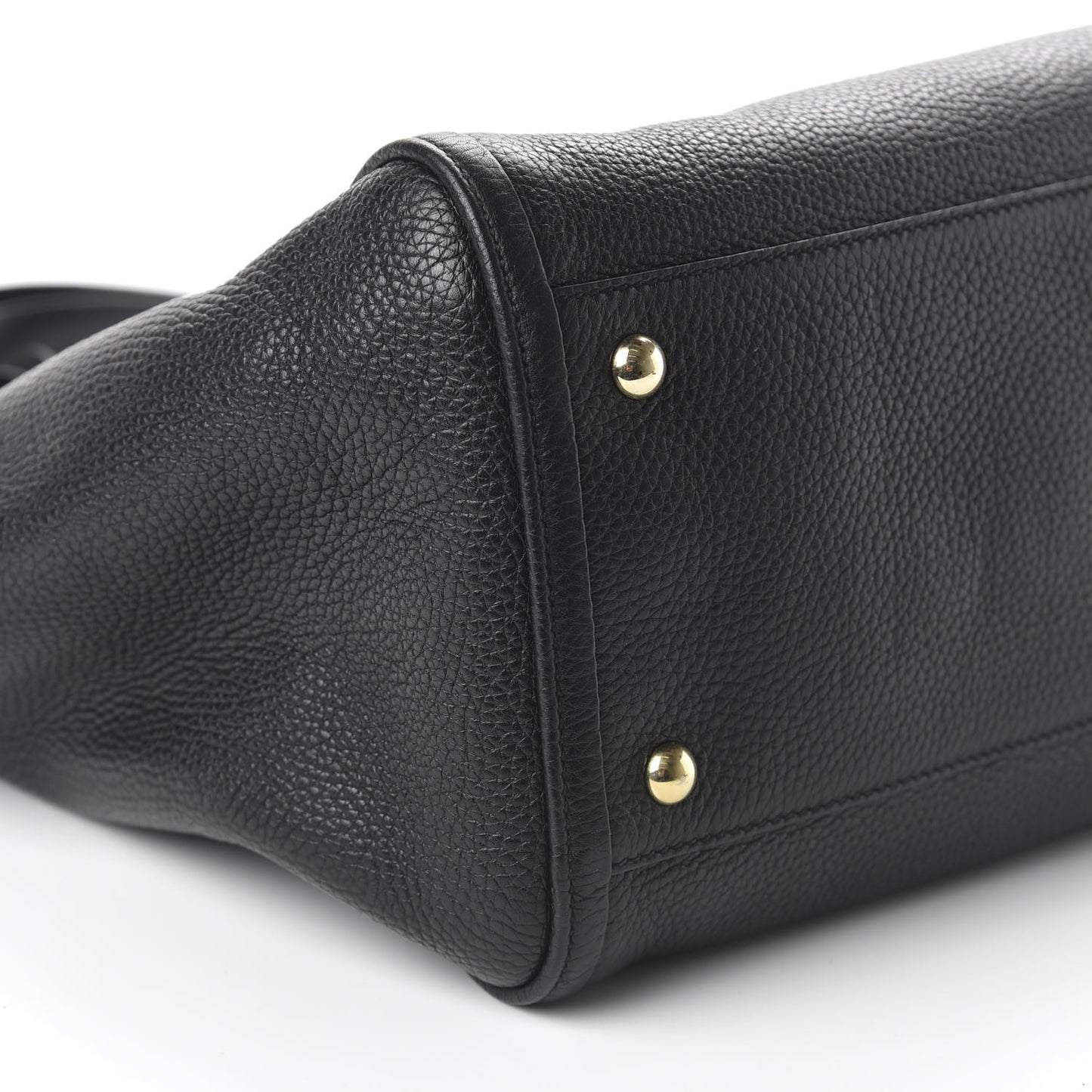 Pebbled Calfskin Medium Soho Shoulder Bag Black