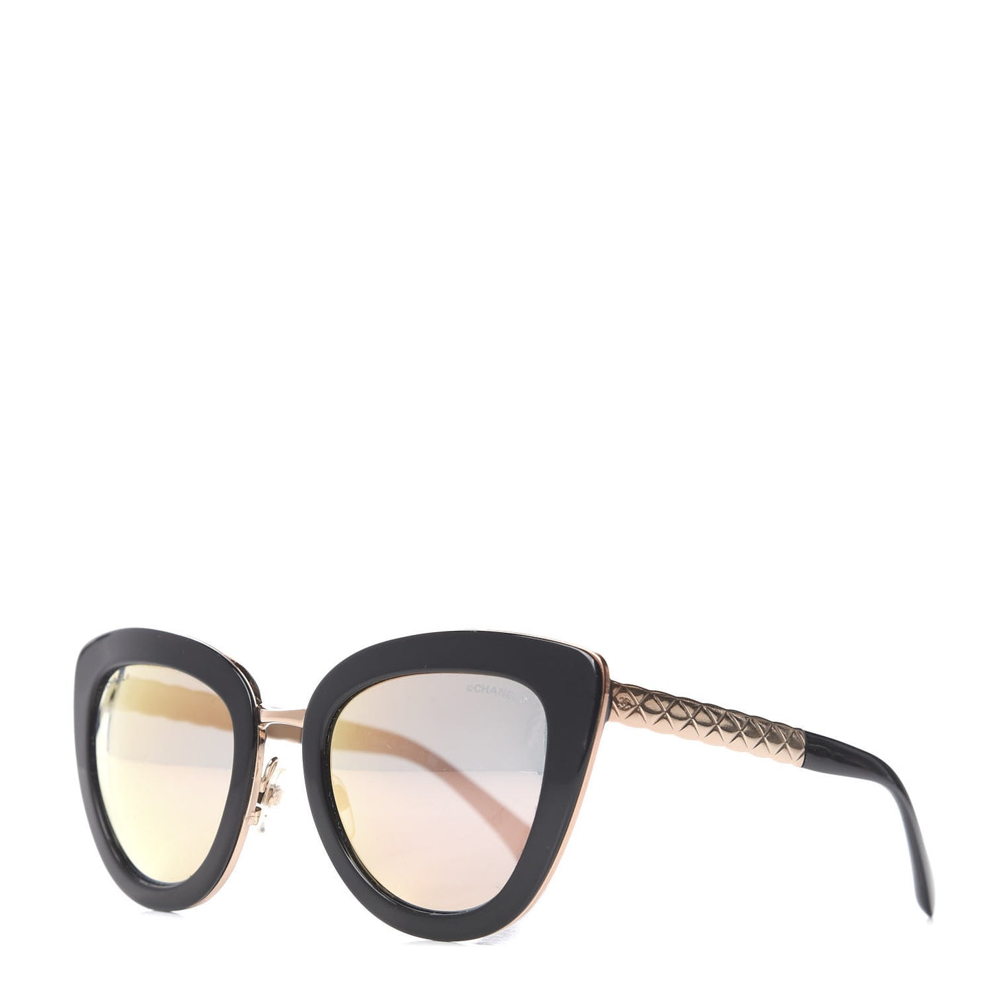 Cat Eye Quilted Sunglasses 5368 Black Pink