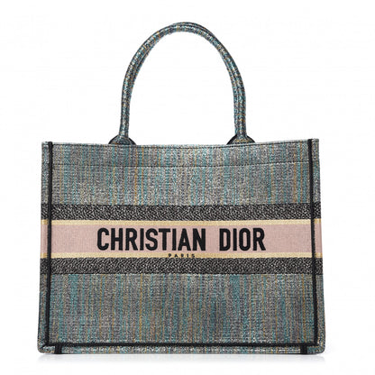 Christian Dior Metallic Toile Medium Middle East Rose Gold Book Tote 1 of 9