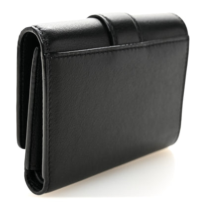 Jimmy Choo Calfskin Crystal Cheri Compact Wallet Black 3 of 7