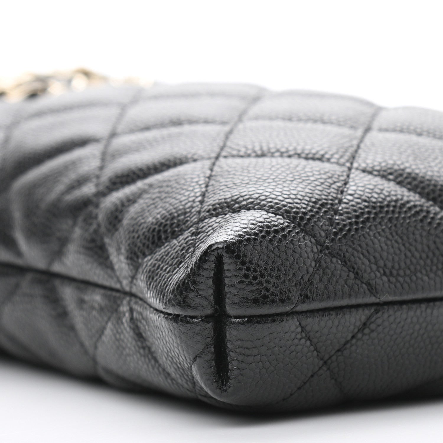 Chanel Caviar Quilted French New Wave Phone Holder With Chain Black 9 of 11