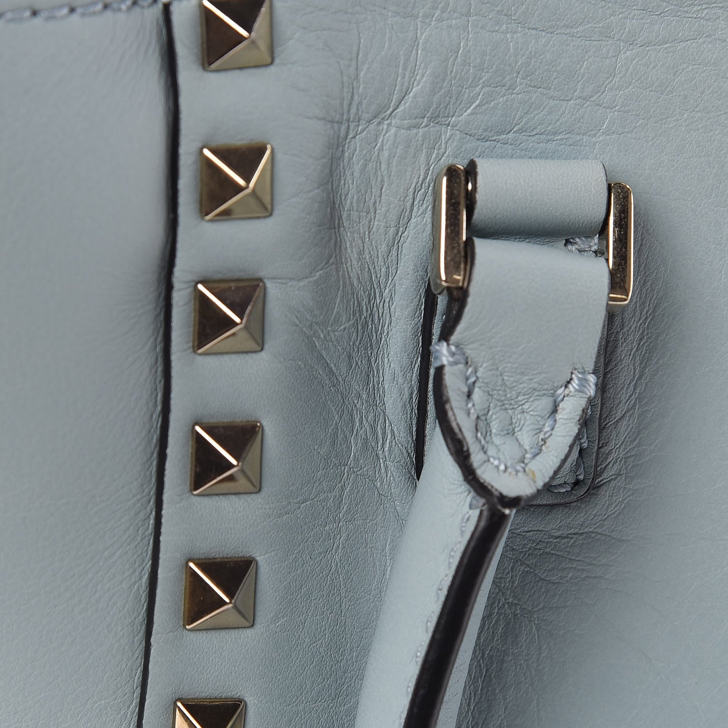 Valentino Garavani Vitello Mini Rockstud Double Handle Tote Sky Sorbet 11 of 11