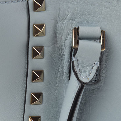 Valentino Garavani Vitello Mini Rockstud Double Handle Tote Sky Sorbet 11 of 11