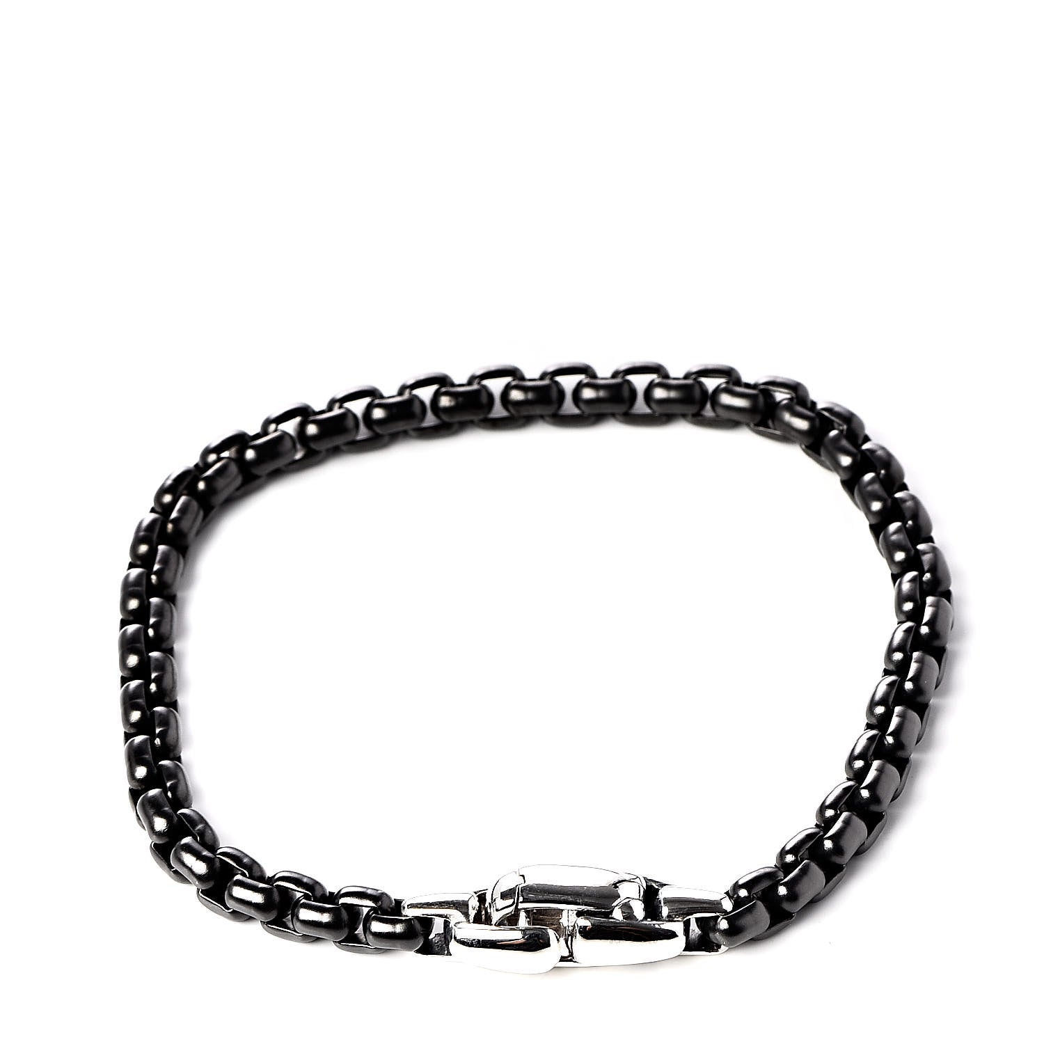 David Yurman Sterling Silver Darkened Stainless Steel Box Chain Bracelet 3 of 4