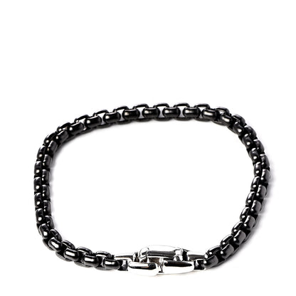David Yurman Sterling Silver Darkened Stainless Steel Box Chain Bracelet 3 of 4