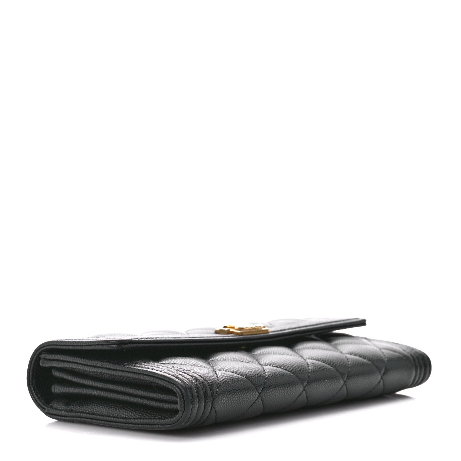 Chanel Caviar Quilted Large Boy Gusset Flap Wallet Black 4 of 13