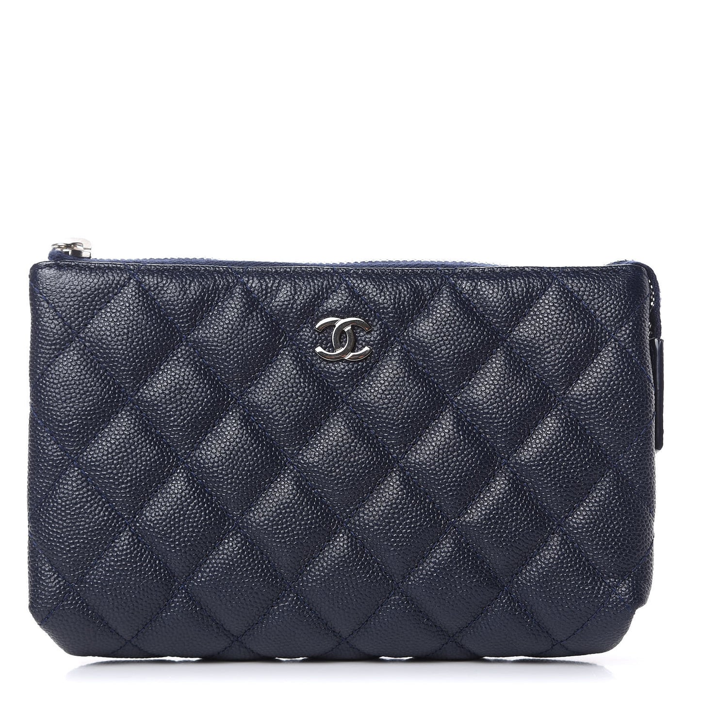 Caviar Quilted Small Pouch Navy