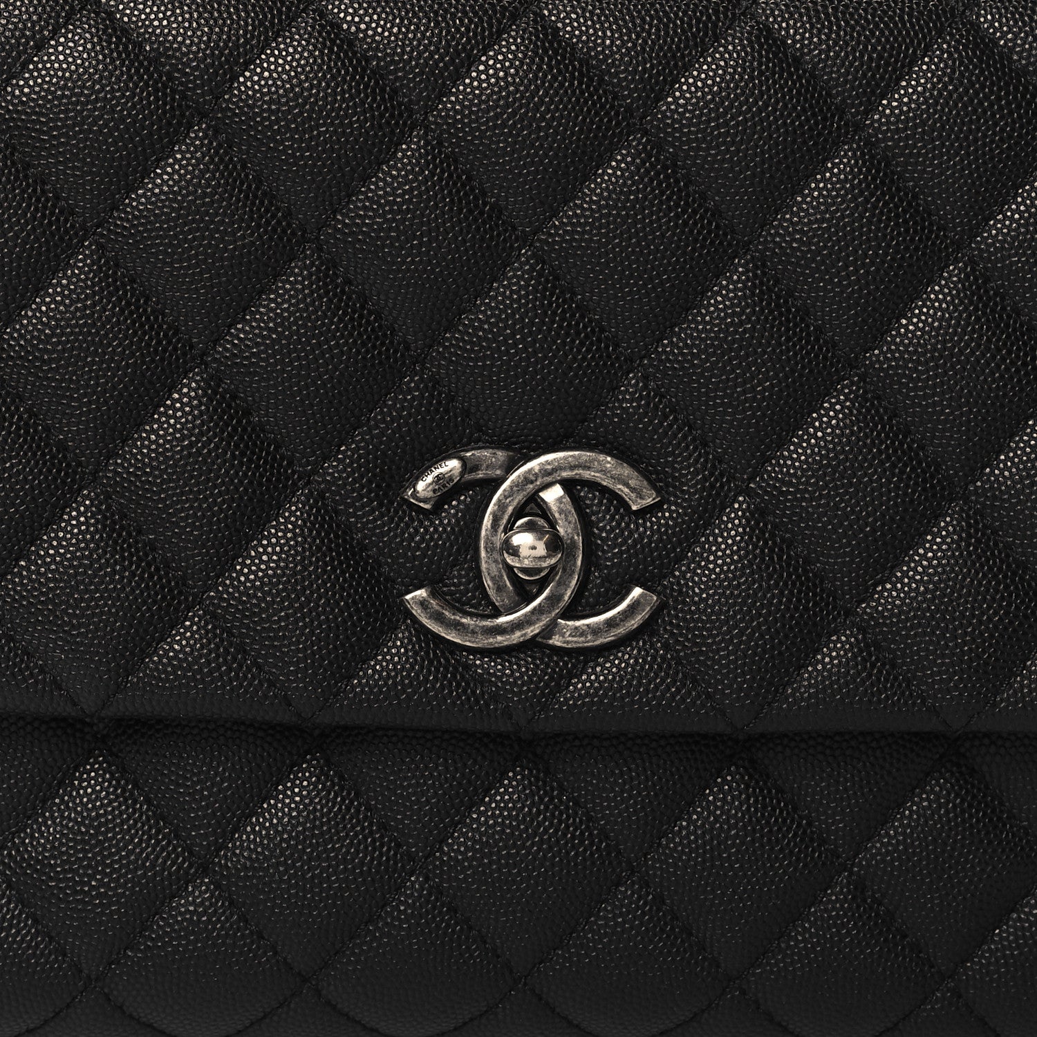 Chanel Caviar Lizard Quilted Small Coco Handle Flap Black 8 of 11