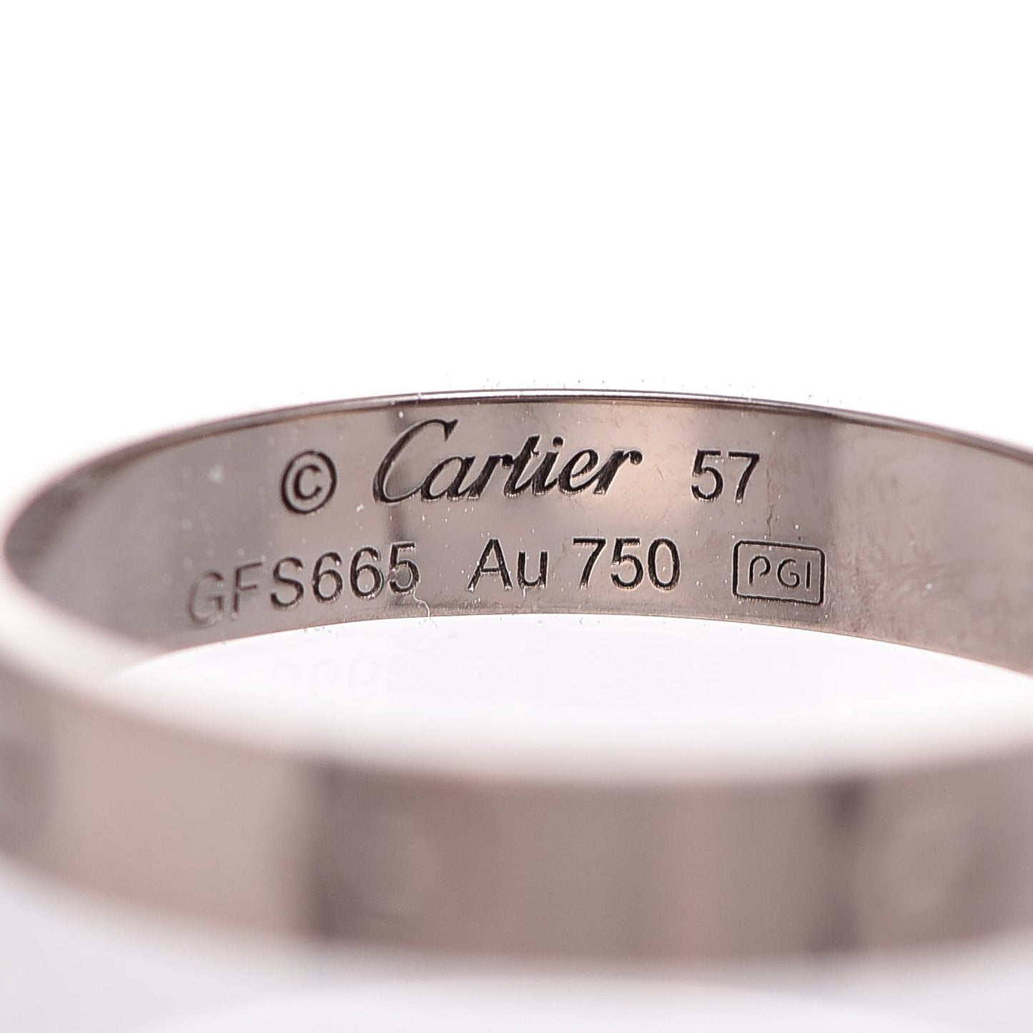 18K White Gold 3.5mm LOVE Wedding Band Ring 57 8