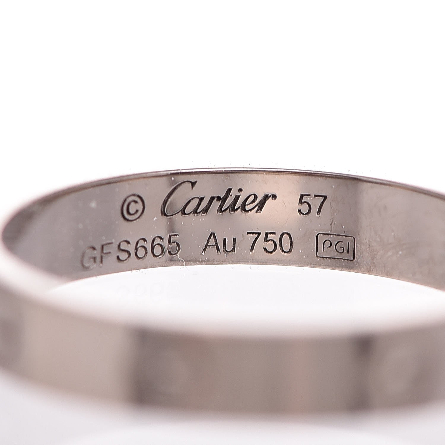 Cartier 18K White Gold 3.5mm LOVE Wedding Band Ring 57 8 4 of 5