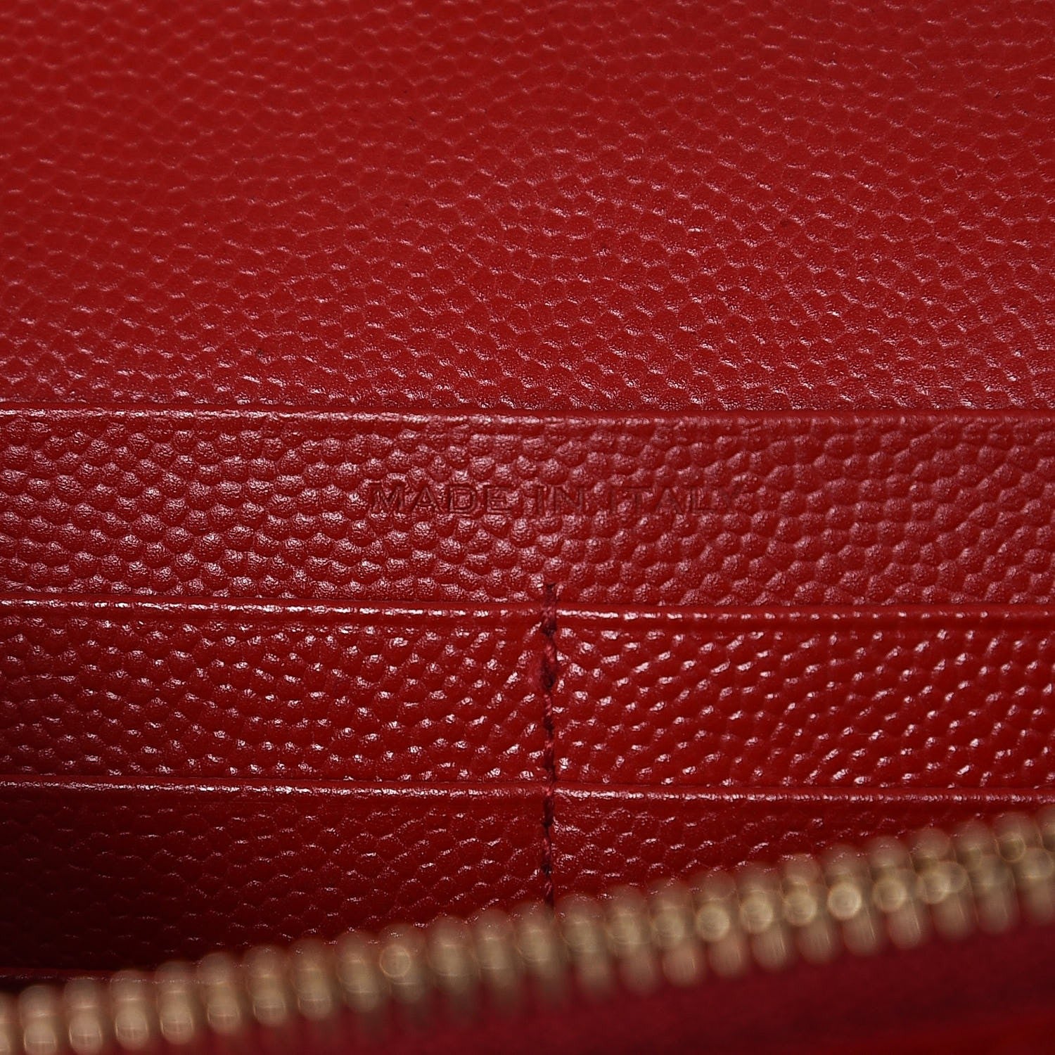 Saint Laurent Grain De Poudre Matelasse Chevron Monogram Chain Wallet New Red 7 of 8