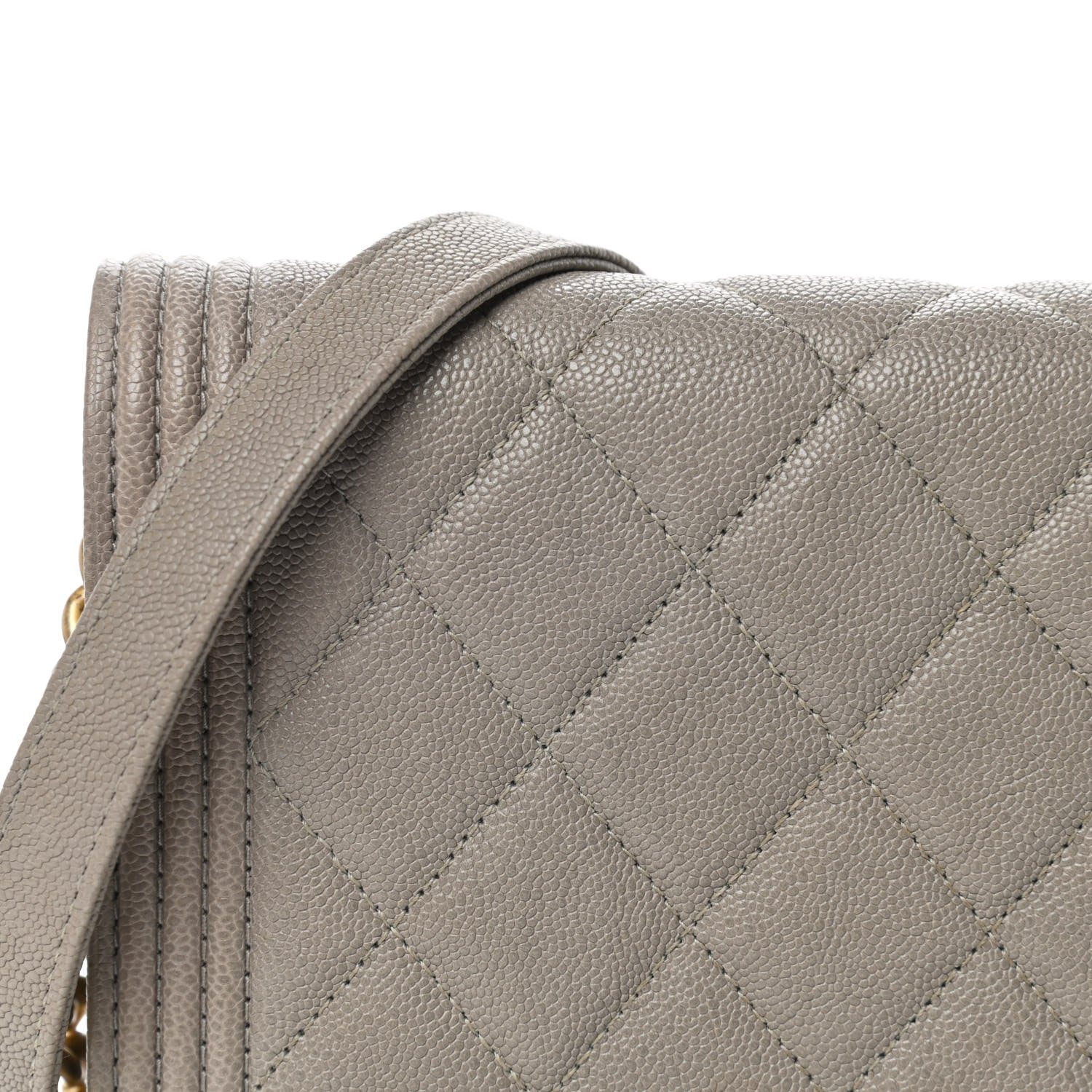 Chanel Caviar Quilted Boy Wallet On Chain WOC Grey 9 of 12