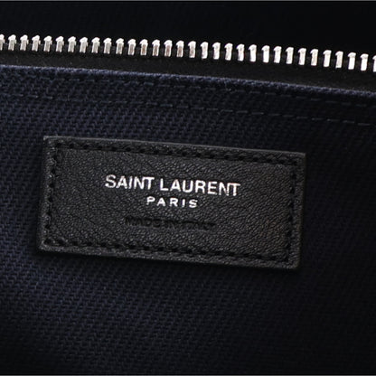 Saint Laurent Linen Calfskin Rive Gauche Tote Navy 6 of 10