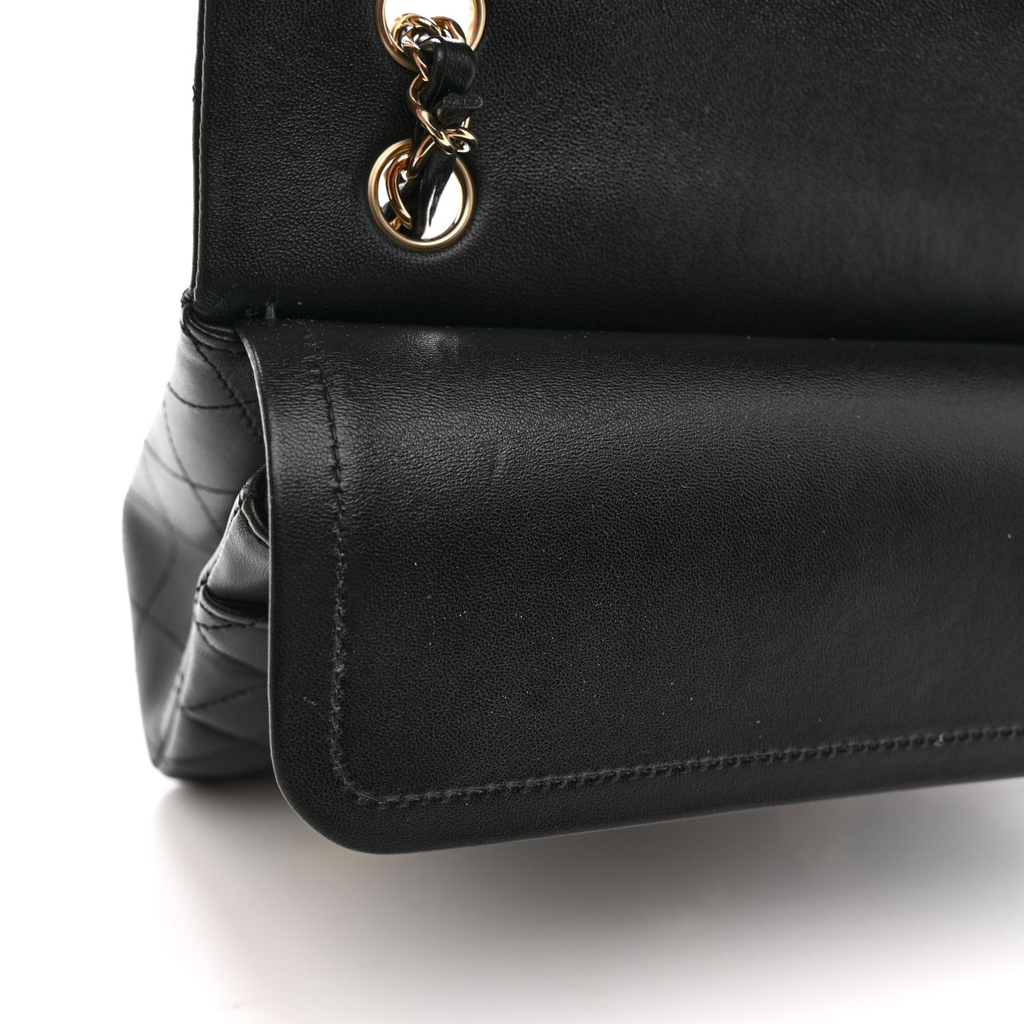 Lambskin Quilted Medium Hollywood Charms Double Flap Black