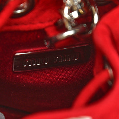 Miu Miu Suede Matelasse Mini Bucket Bag Cherry 6 of 11