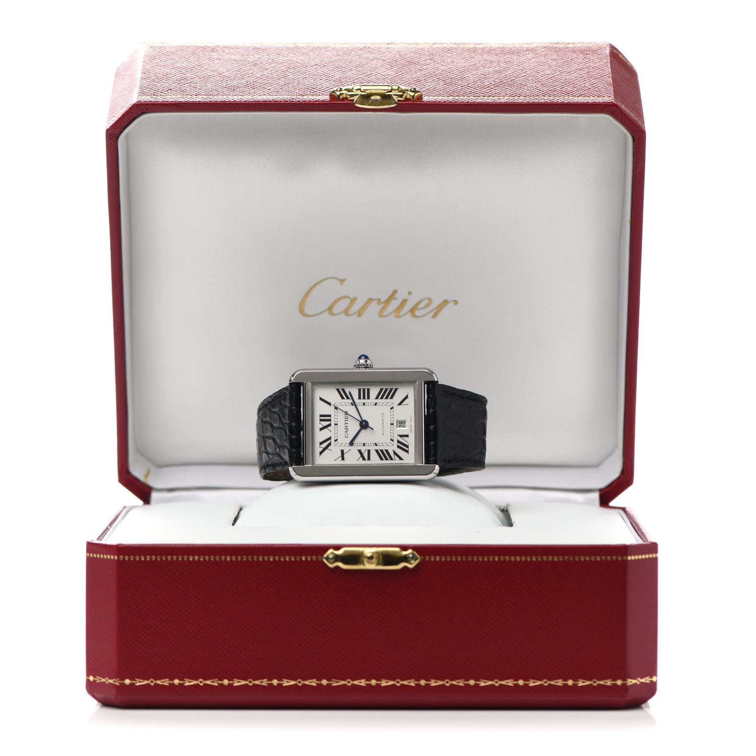 Cartier Stainless Steel Alligator 31mm Tank Solo Automatic Watch 5 of 5