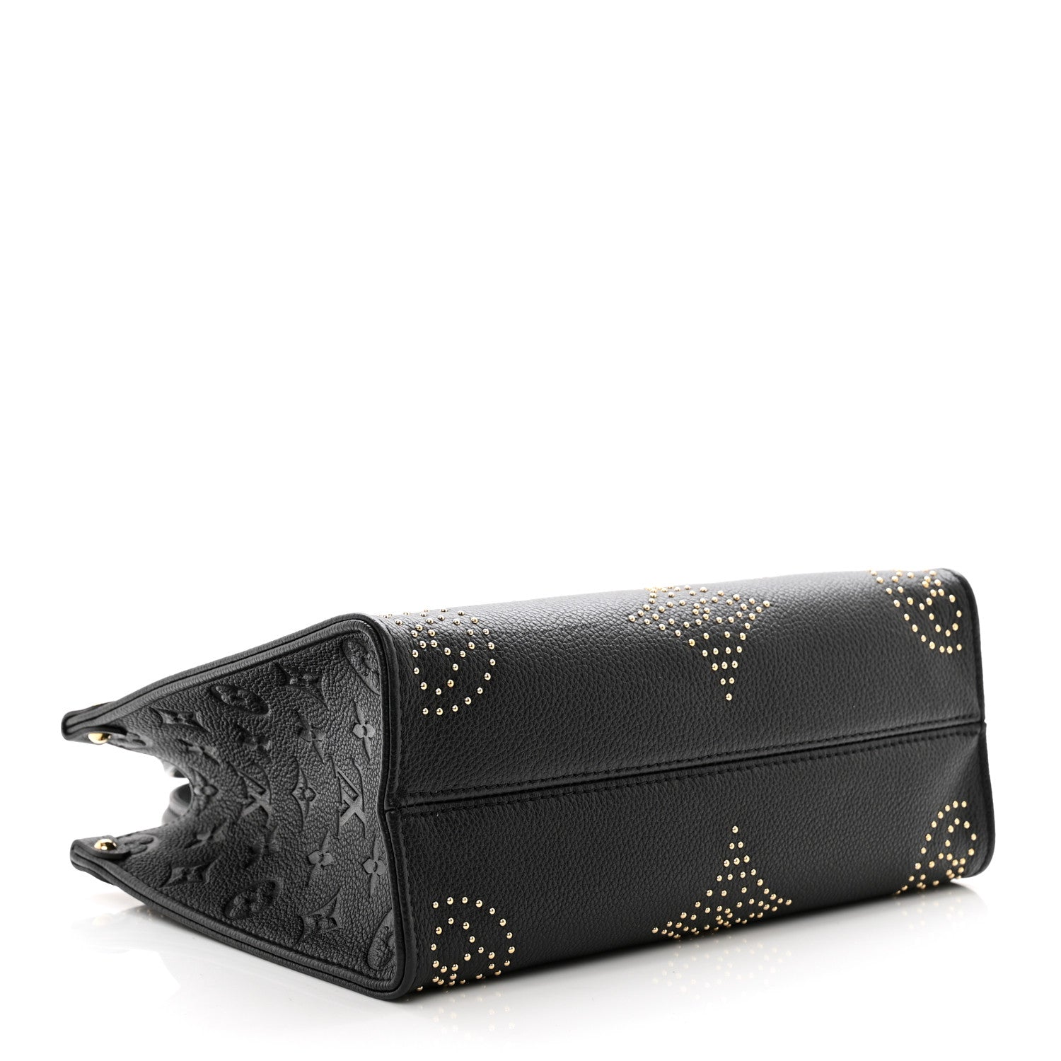 Louis Vuitton Grained Calfskin Studded Monogram Giant Onthego PM Black 4 of 9