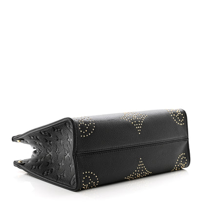 Louis Vuitton Grained Calfskin Studded Monogram Giant Onthego PM Black 4 of 9