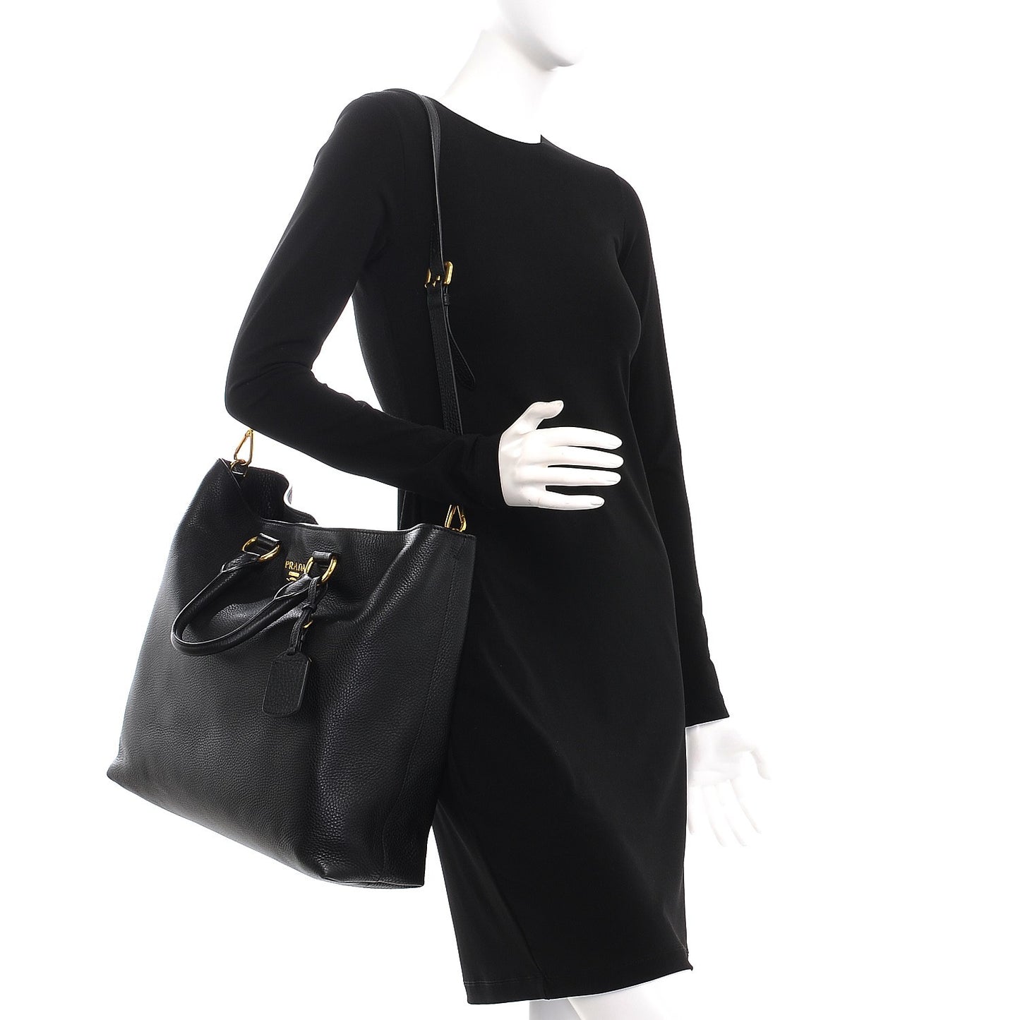 Vitello Daino Tote Nero Black