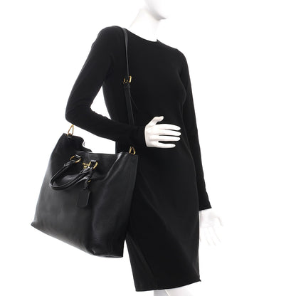 Prada Vitello Daino Tote Nero Black 2 of 14