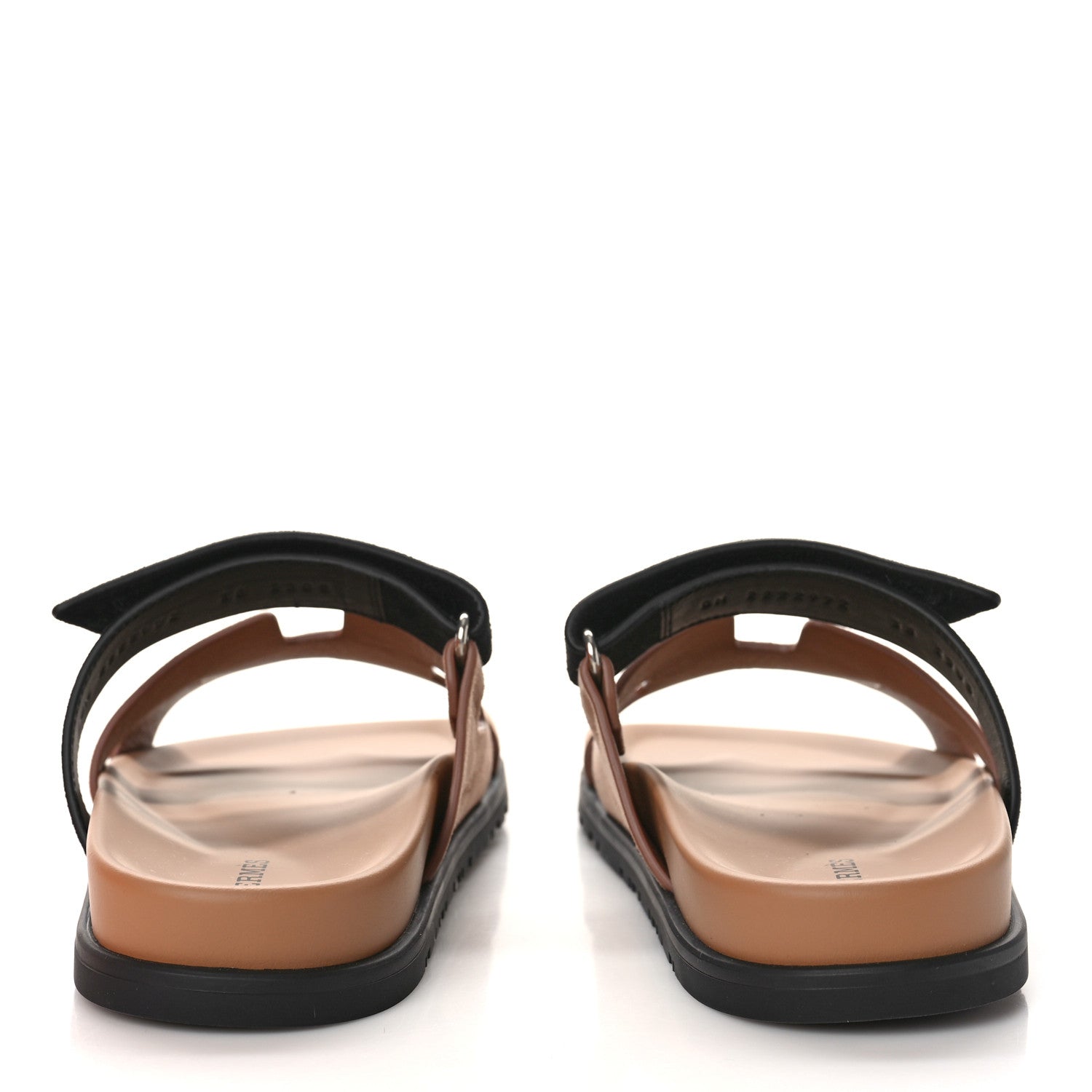 Hermes Suede Goatskin Womens Chypre Sandals 38 Rose Perle Black 5 of 11