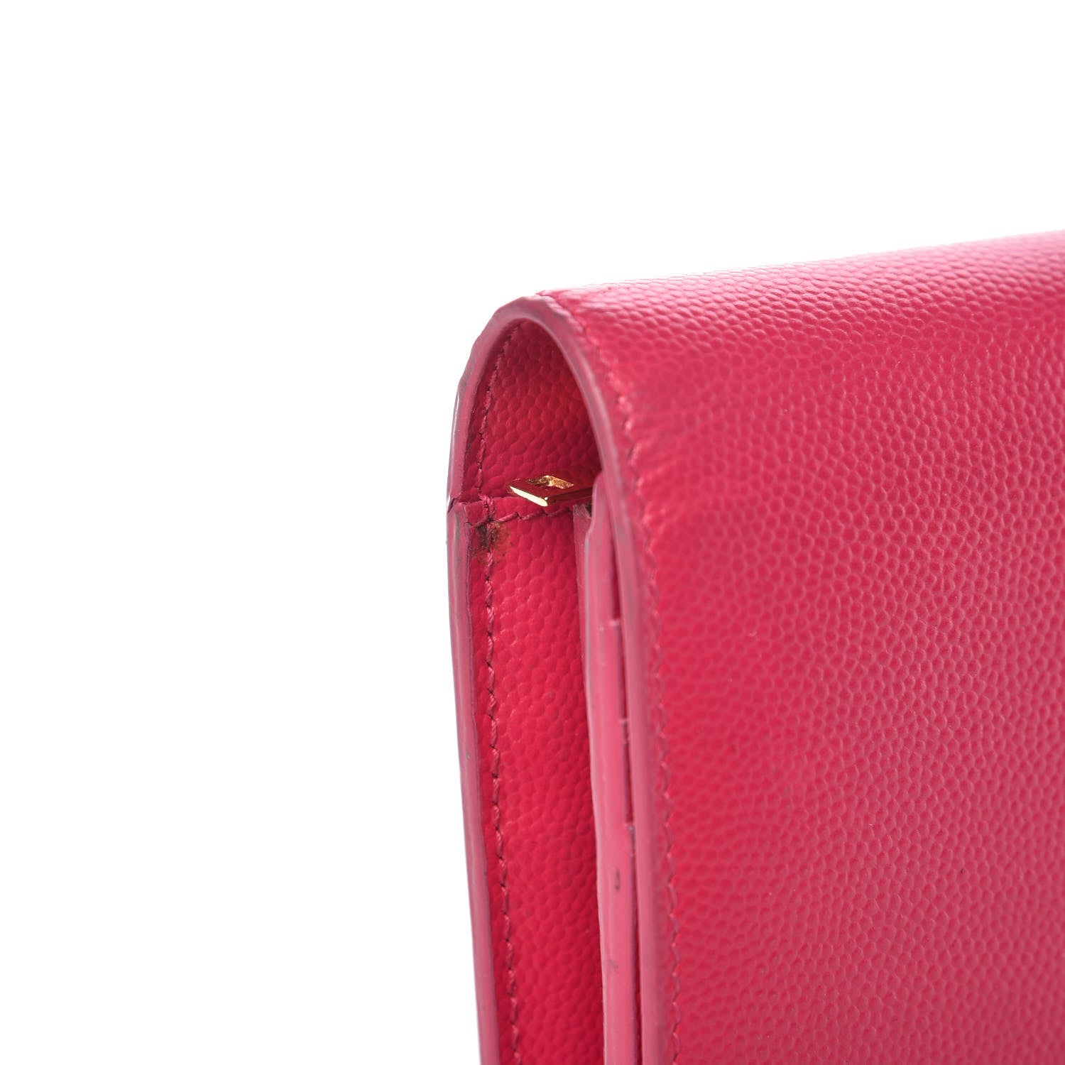 Saint Laurent Grain De Poudre Classic Monogram Cassandre Wallet Fuchsia 26 of 38