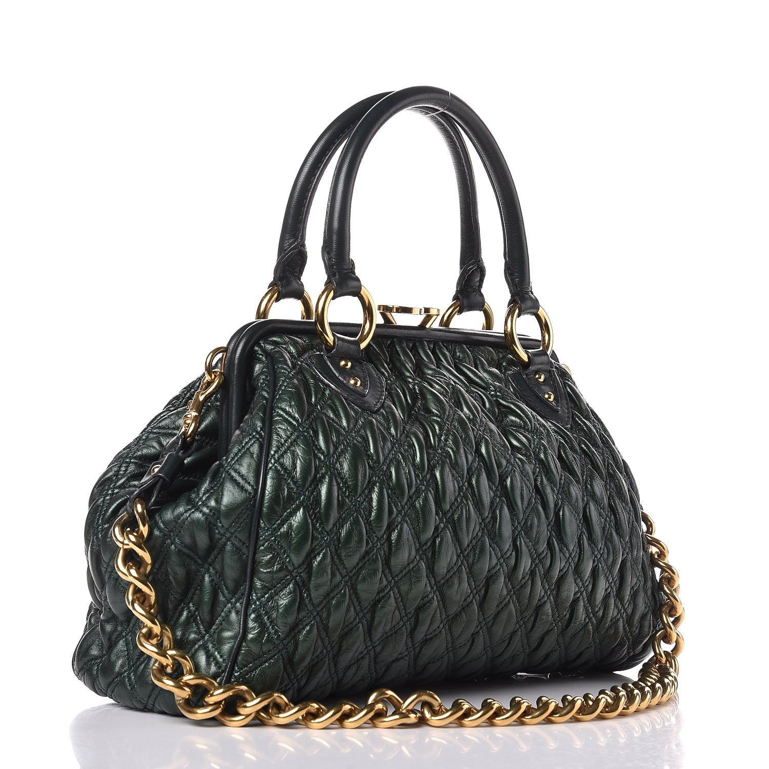 Marc Jacobs Calfskin Quilted Stam Emerald Green 3 of 9