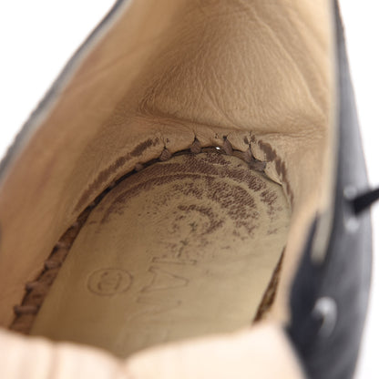Chanel Lambskin Canvas Cap Toe Lace Up Espadrilles 35 Black 17 of 20