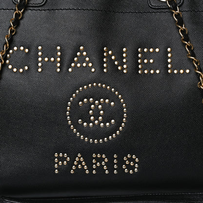 Chanel Caviar Medium Studded Deauville Tote Black 15 of 15