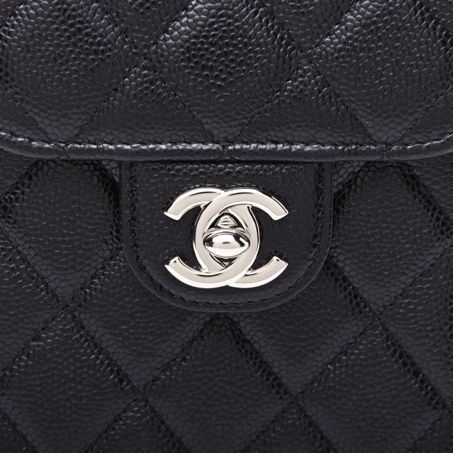 Caviar Quilted Classic Phone Holder Black
