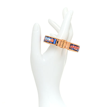 Hermes Enamel Printed Narrow Colliers De Chiens Hinged Bracelet S 2 of 7