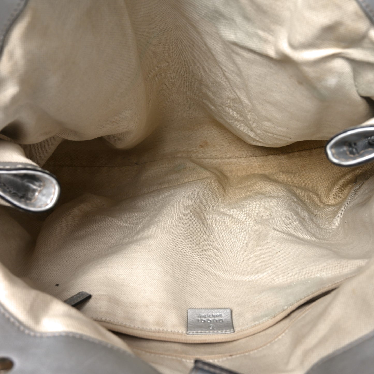 Guccissima Large Sukey Tote Silver