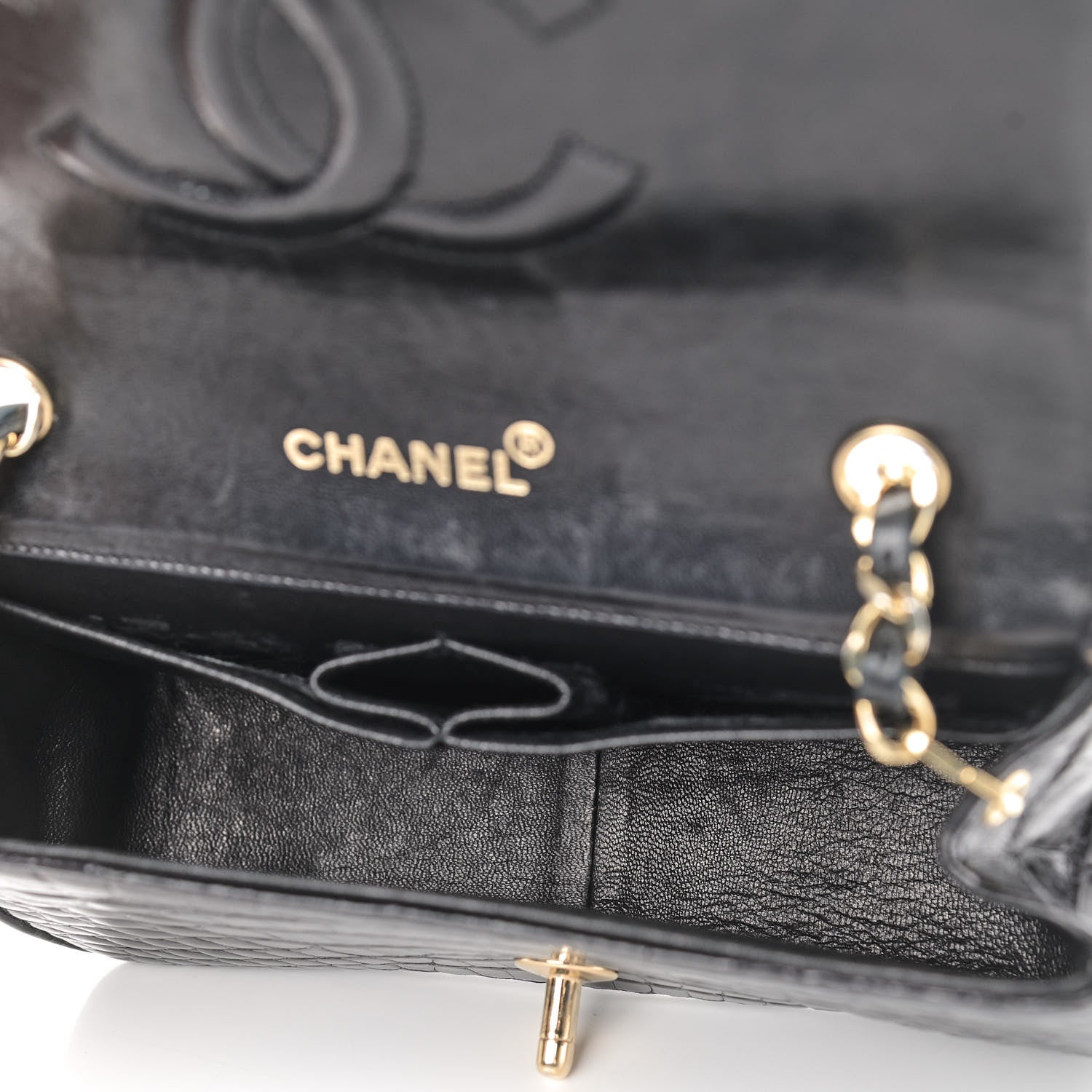 Chanel Shiny Crocodile Evening Flap Black 5 of 11