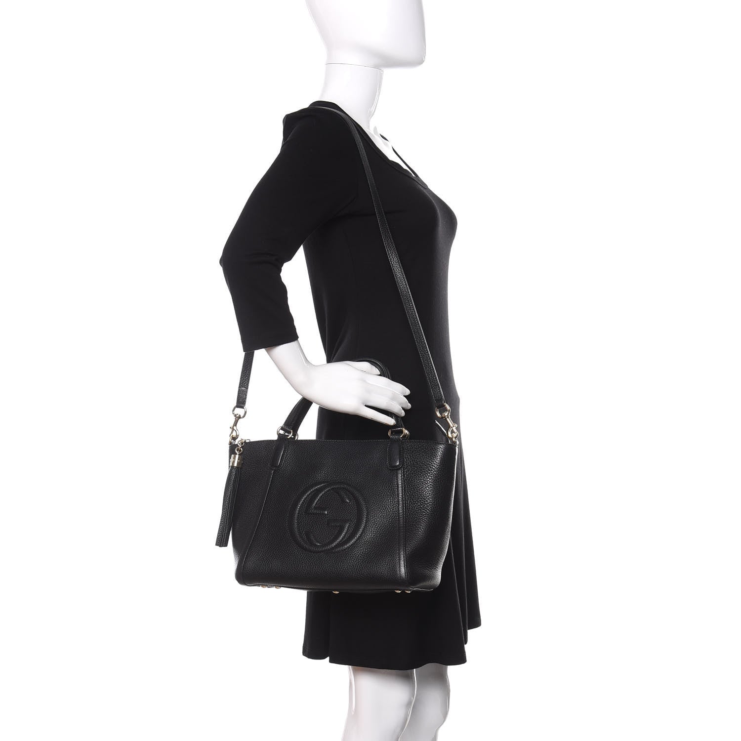 Gucci Pebbled Calfskin Small Soho Top Handle Bag Black 2 of 11