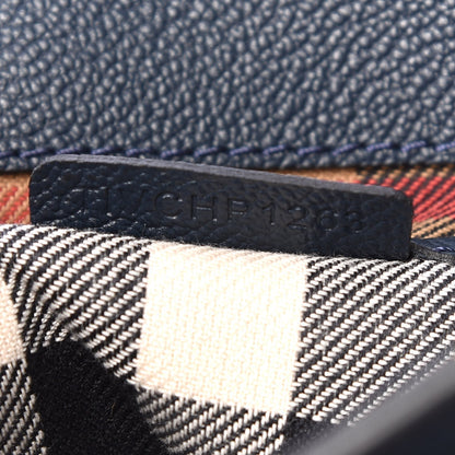 Burberry Soft Grain Calfskin Medium Buckle Tote Blue Carbon 9 of 11